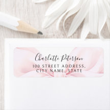 Pink Bow Baby Shower Return Address Label
