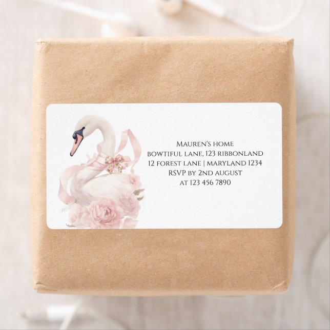 Etiqueta Pink Bow Girl Baby Shower  (Insitu)