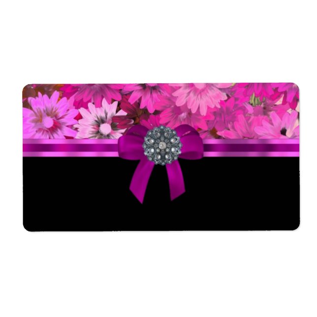 Etiqueta Pink floral personalizado (Frente)