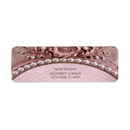 Etiqueta Pink Flower Return Address Label