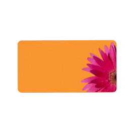 Etiqueta Pink Gerbera Daisy Orange Endereço do Vazio de Cas