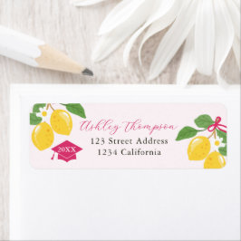 Etiqueta Pink Lemon Citrus Graduation Party