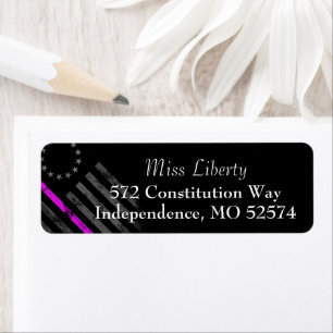 Etiqueta PINK LINE BREAST CANCER Betsy Ross American Flag