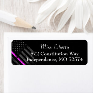 Etiqueta PINK LINE BREAST CANCER Vintage American Flag