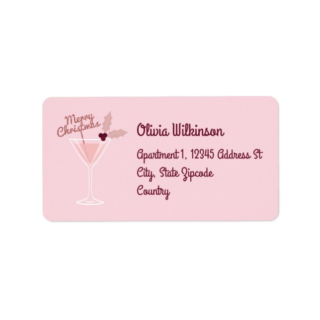 Etiqueta Pink Martini Natal (Frente)