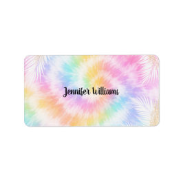 Etiqueta Pink Pastel Tie Dye Girly Chic