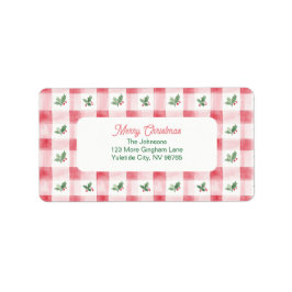 Etiqueta Pink Red Green Retro Patterno Natal