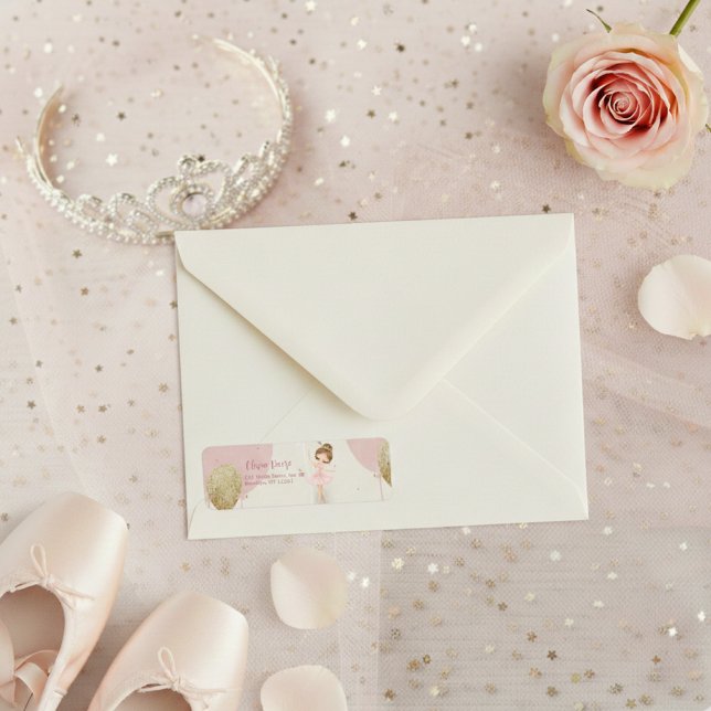 Etiqueta Pink Tutu Ballerina Ballet Dancer Girl Birthday (Criador carregado)