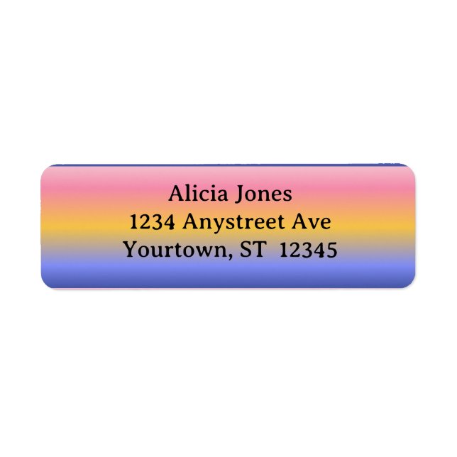 Etiqueta Pink Yellow Blue Gradient (Frente)