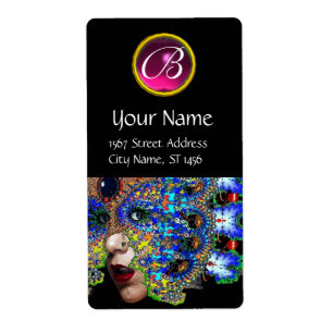 Etiqueta PINO EPHEMERÉRICO AMETISTMONOGRAMA preto