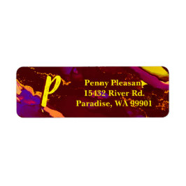 Etiqueta Pintura a álcool Dourada e vermelha profunda