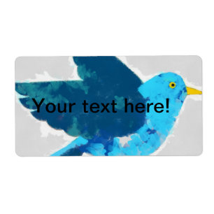 Etiqueta Pintura azul do pássaro