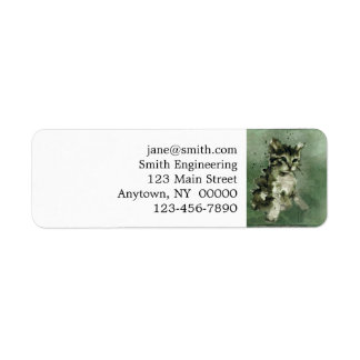 Etiqueta Pintura de aquarela de gato