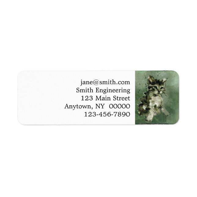Etiqueta Pintura de aquarela de gato (Frente)