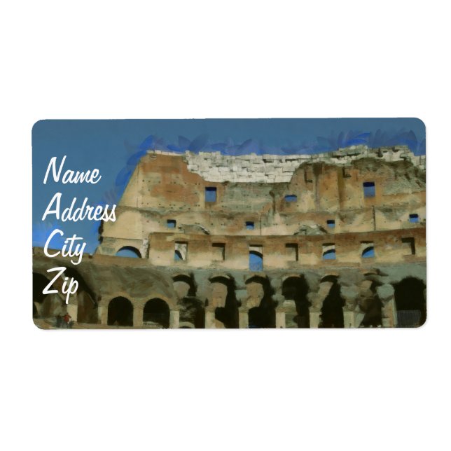 Etiqueta Pintura de Colosseum, Roma (Frente)