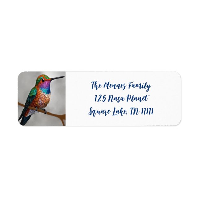 Etiqueta Pintura de Hummingbird de Vibrant Allen (Frente)