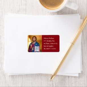 Etiqueta Pintura de Jesus Cristo Pantocrator
