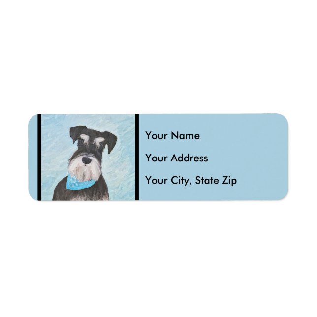 Etiqueta Pintura de Schnauzer (Miniatura) - Cachorro Origin (Frente)