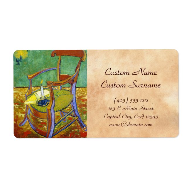 Etiqueta Pintura do presidente de Gauguin, Vincent van gogh (Frente)