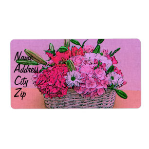 Etiqueta Pintura na cesta das flores