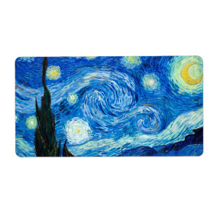 Etiqueta Pintura Noturna Starry Pelo Pintor Vincent Van Gog