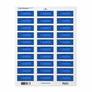 Etiqueta Pinturas de cães Bolinhas preto e branco em azul-t