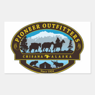 Etiqueta pioneira do logotipo dos Outfitters
