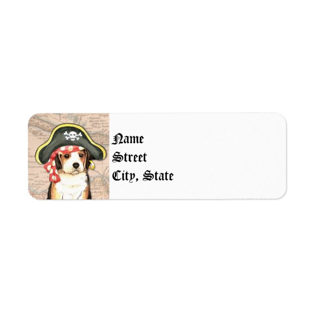 Etiqueta Pirate Hat Beagle (Frente)