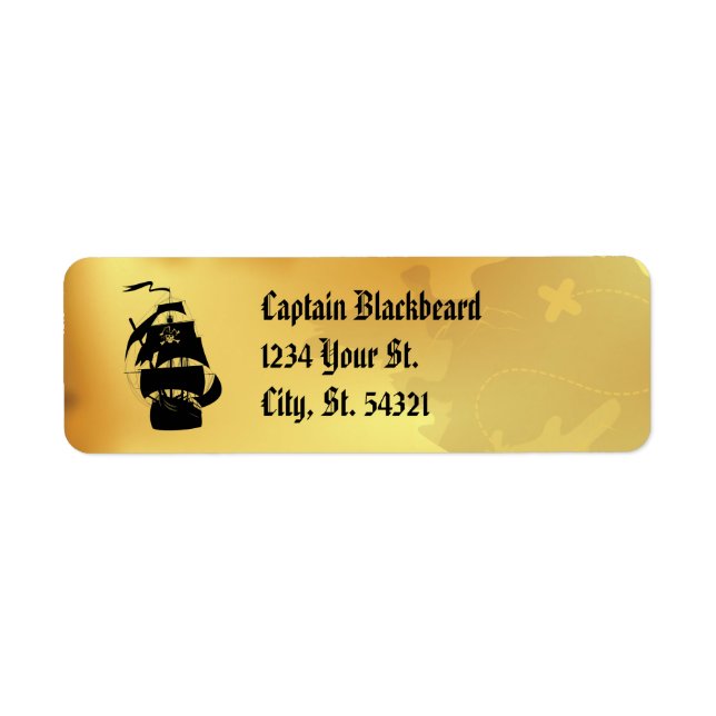Etiqueta Pirate Map Address Labels (Frente)
