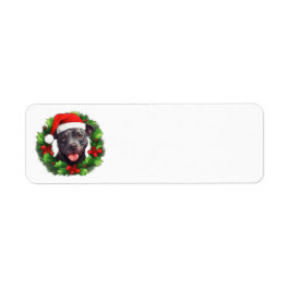 Etiqueta Pit Bull Christmas Wreath