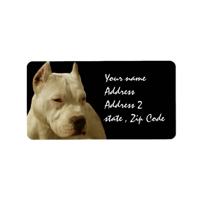 Etiqueta Pitbull Branco Terrier (Frente)