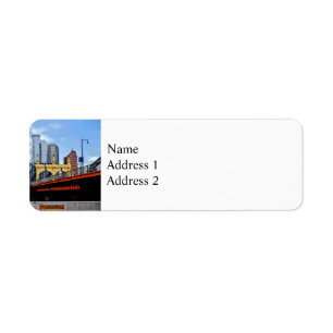 Etiqueta Pittsburgh PA - Comboio Por Smithfield Rua Bridge