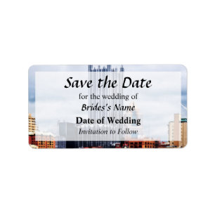 Etiqueta Pittsburgh PA Skyline Salve a Data