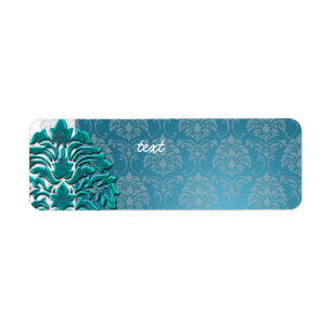 Etiqueta PixDezines Damask 1, teal