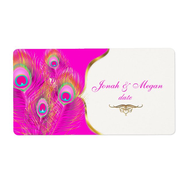 Etiqueta PixDezines Felina, Pizzazz Peacock (Frente)