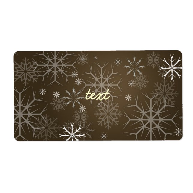 Etiqueta PixDezines Flocos de Neve Branco + Mocha (Frente)