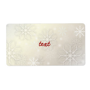Etiqueta PixDezines Flocos de Neve Branco + Pérola
