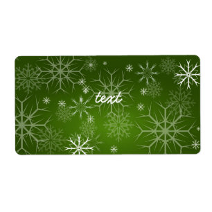 Etiqueta PixDezines Flocos de Neve Branco + Verde