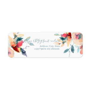 Etiqueta PixDezines Floral Watercolor, Rosas de jardim