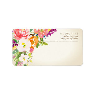 Etiqueta PixDezines Floral Watercolor/Vintage Bckgrand