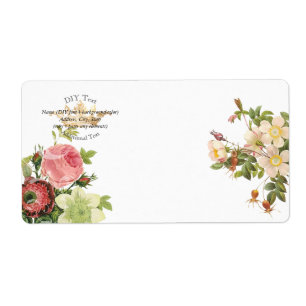 Etiqueta PixDezines Redoute Rosas/Dourada Coroa