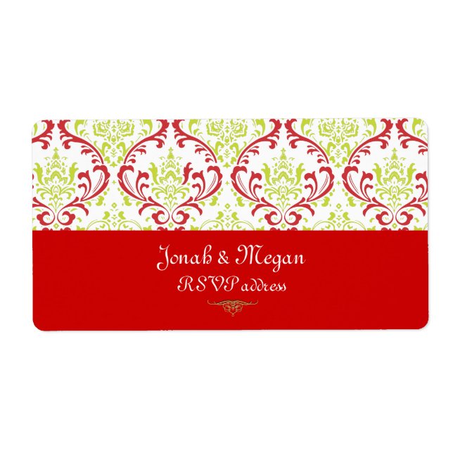 Etiqueta PixDezines Rossi Damask Christmas|DIY bckgrand (Frente)