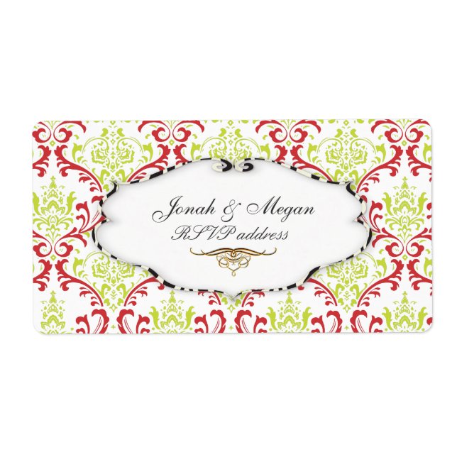 Etiqueta PixDezines Rossi Damask | natal (Frente)