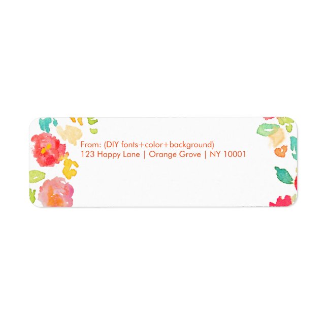 Etiqueta PixDezines sophie's jarden/floral aquarela (Frente)