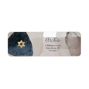 Etiqueta PixDezines Watercolor Blue Modern Abstract Label