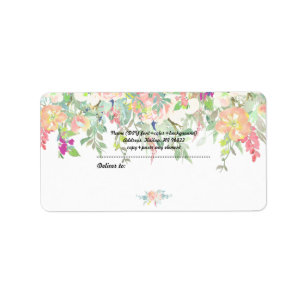 Etiqueta PixDezines Watercolor Floral/Peach+Ponto Peonies