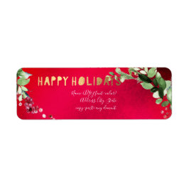 Etiqueta PixDezines Watercolor Wreath de inverno