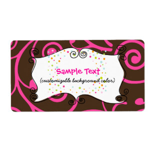 Etiqueta PixDezines Whimsy, chocolate rosa, cupcakes