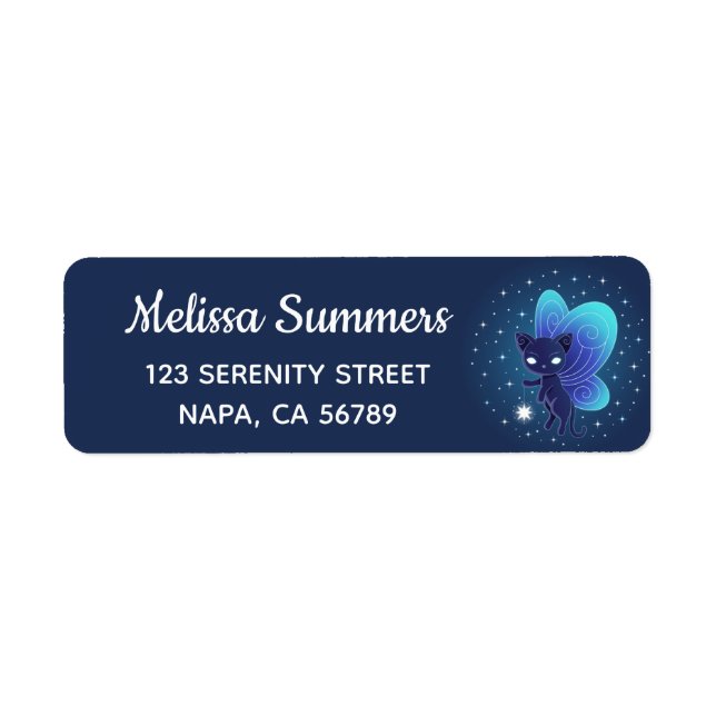 Etiqueta Pixie Cat - Gatinho das Asas Fadas (Frente)