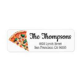 Etiqueta pizza aquarela 
